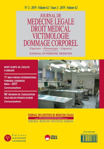 56E REUNION DE L'ASSOCIATION IBFS-COMMUNICATIONS-REVUE JML 2-2019 : JOURNAL DES INSTITUTS DE MEDECINE LEGALE VOL 62 N°2-2019. SERIE A DU JML