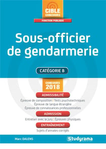 Sous-officier de gendarmerie - catégorie B (concours 2018)