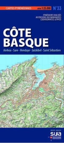 Cote basque. ainhoa-sare-hendaye, jaizkibel-saint sebastian - cartes pyreneennes (1: 25000)