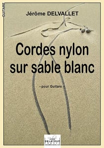 Cordes nylon sur sable blanc pour guitare