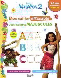 Vaiana 2 - Mon cahier effaçable - J'écris les lettres majuscules