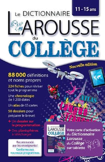 Larousse dictionnaire du collège avec carte