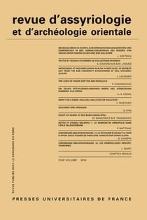 REVUE D'ASSYRIOLOGIE ET D'ARCHEOLOGIE ORIENTALE n.108
