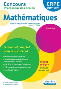 CRPE : concours professeur des écoles - mathématiques -  toute la discipline en un seul volume  (2019/2020)