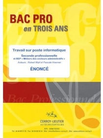 Travail sur poste informatique - bac pro en trois ans - seconde professionnelle - bep métiers des secteurs administratifs - pochette énoncé