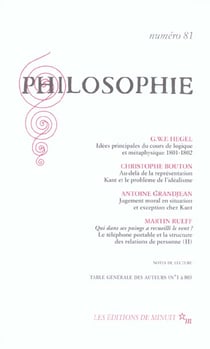 Revue Philosophie n.81