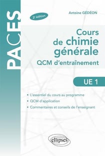 Cours chimie générale - QCM d'entraînement - UE1 (2 édition)
