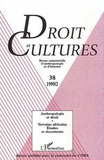Revue droit et cultures n.38 : anthropologie et droit