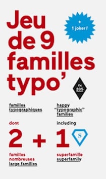 Jeu de 9 familles typographiques