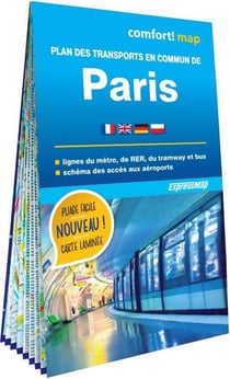 Plan des transports en commun de Paris (carte format poche laminée - plan de ville)