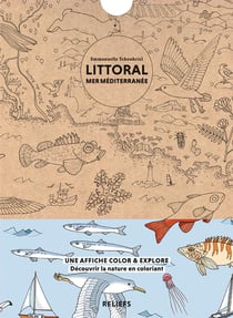 Littoral mer méditerranée - affiche à colorier