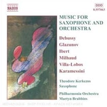Théodore Kerkezos / Oeuvres Pour Saxophone Et Orchestre De Debussy, Milhaud, Ibert, Villa-Lobos, Gla