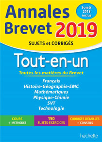 Annales brevet - tout-en-un (édition 2019)