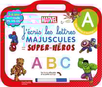 Ardoise j'écris les lettres majuscules avec mes super-héros marvel