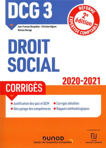 Dcg 3 - droit social - dcg 3 droit social - corriges - 2020-2021 (édition 2020/2021)