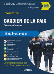 Concours gardien de la paix - externe et interne, catégorie B - tout-en-un (édition 2022/2023)