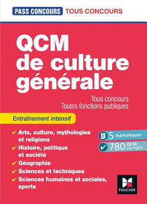 Pass'concours : QCM de culture générale - tous concours, toutes fonctions publiques - entraînement (7e édition)