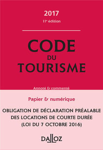 CODE DU TOURISME 2017, COMMENTE