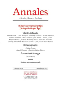 Annales. Histoire, Sciences Sociales, 77e année, n° 1/2022