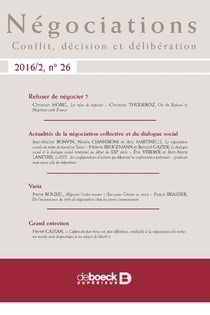 Négociations 2016/2 - 26 - Refuser de négocier ? / Actualités de la négociation collective et du dia