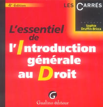 Essentiel de l'introduction generale au droit (l')