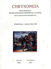 Chrysopoeia - tome 3 fasc. 1. Janvier / Mars 1989