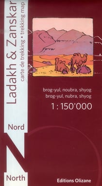 Carte Ladakh-Zanskar nord - Brog-yul, Noubra, Shyog