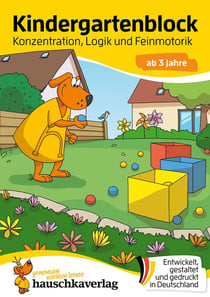 Kindergartenblock ab 3 Jahre - Konzentration, Logik, Feinmotorik : Kinder spielerisch fordern, sinvolle Beschäftigung, bunter Rätselblock ab 3 Jahre mit Doggy