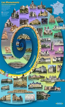 Les monuments de la france,monarchique - affiche