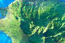 Carte en relief de la Réunion