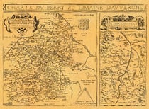 AUVERGNE ET LE BERRY EN 1592 50 CM X 38 CM