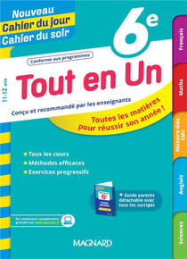 Nouveau cahier du jour / cahier du soir : tout en un - 6e