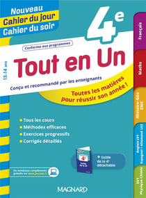 Nouveau cahier du jour / cahier du soir : tout en un - 4e
