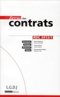 Revue des contrats n.1 : 2012