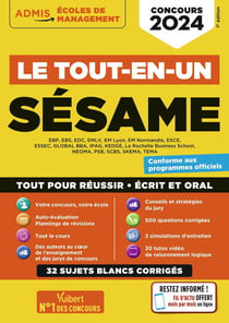 Le tout-en-un Sésame : 31 sujets blancs - Écrits et oraux - Concours 2024
