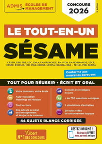 Le tout-en-un SÉSAME - 35 sujets blancs - Écrits et oraux - Tutos offerts : Concours 2026