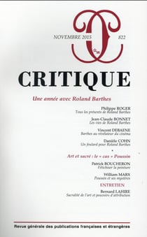 Revue Critique n.822 : une année avec Roland Barthes