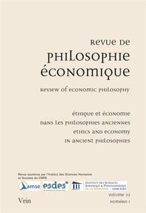 Revue de philosophie économique n.22/1 : éthique et économie dans les philosophies anciennes