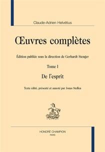 Oeuvres complètes Tome 1 - de l'esprit