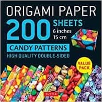 Origami paper 200 sheets candy patterns 6 inches