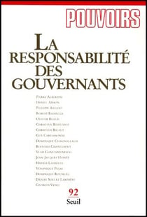 Pouvoirs n.92 : la responsabilité des gouvernants