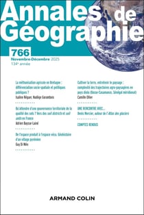 Revue Annales de géographie n.766 : Novembre-décembre 2025