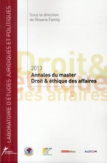 Annales du master droit et éthique des affaires, 2013