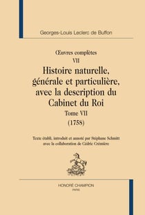Oeuvres complètes Tome 7 - histoire naturelle Tome 7