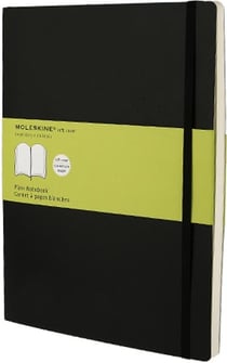 Carnet blanc - tres grand format - couverture souple noire