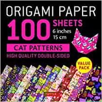 Origami paper 100 sheets cat patterns 6 inches