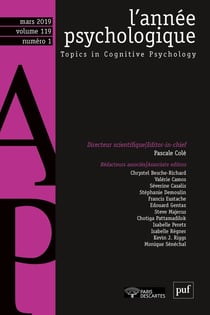 Revue L'année psychologique n.119 (édition 2019)