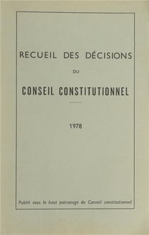 Recueil des décisions du conseil constitutionnel (édition 1978)