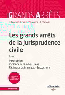 Les grands arrêts de la jurisprudence civile Tome 1 : Introduction, personnes, famille, biens, régimes matrimoniaux, successions