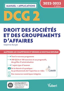 DCG 2 - Droit des sociétés et des groupements d'affaires : Manuel et Applications 2022-2023